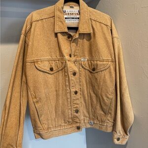 Vintage Guess Camel/Tan Denim Jacket Size L